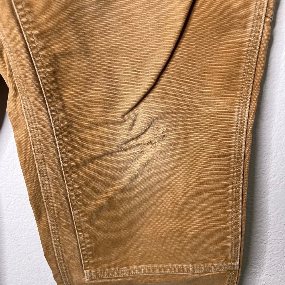 Carhartt B01 Double Front Duck Work Pants Brown 38(34)x30 Distressed Made in USA - Picture 4 of 12